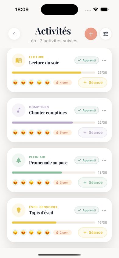 Suivi des activités et routines de l'enfant